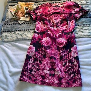 Michael Kors Floral-Print Mini Dress - size 4